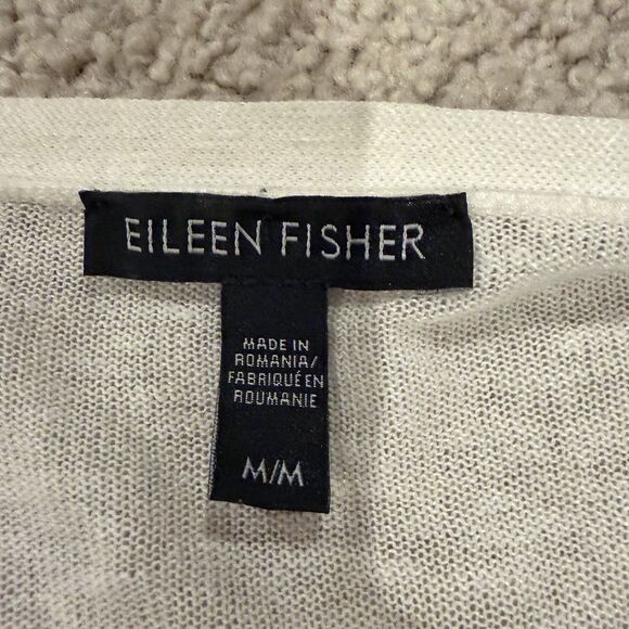 Eileen Fisher Women’s 3/4 Sleeve Button Cardigan Women Medium Org Linen Cotton - Picture 6 of 7